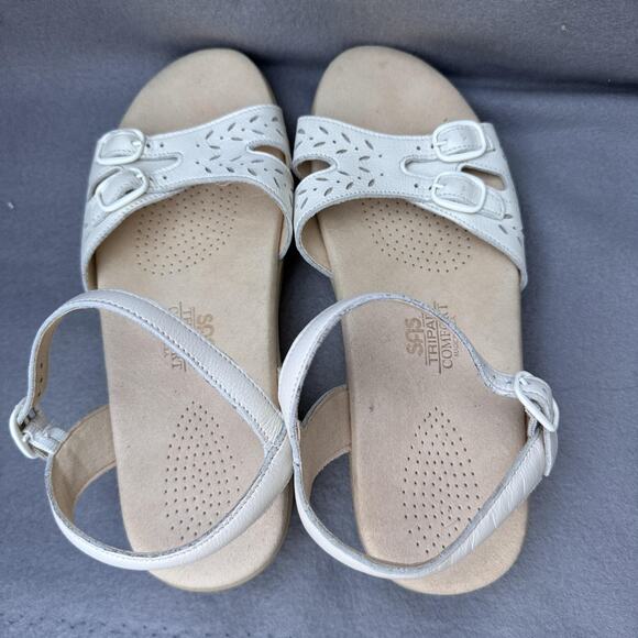 SAS Tripad Comfort Sandals Womens Size 6 White Leather Ankle Strap Made USA - Picture 7 of 9